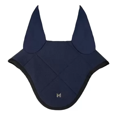 Pala para cavalo azul-escura com bordas pretas e orelhas