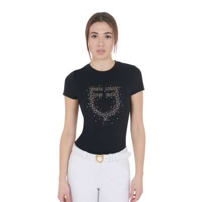 T-shirt&#x20;Equestro&#x20;Preta&#x20;com&#x20;Brilhantes