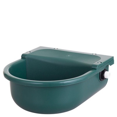 Comedouro/beedouro de plástico verde para animais com superfície lisa