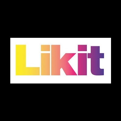Logótipo da marca com a palavra Likit em cores degradé