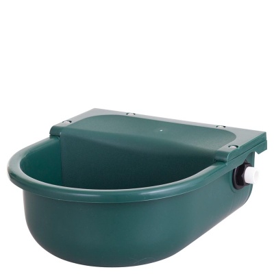 Comedouro/beedouro de plástico verde para animais com superfície lisa