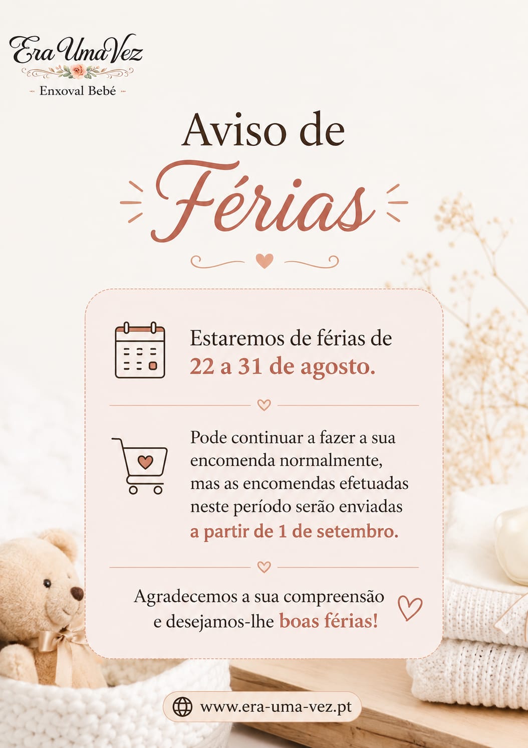 Aviso Férias 💫🏖️