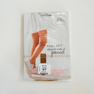Embalagem de collant juvenil elastan voile cor muscade tamanho 6 7 Fabri Matex