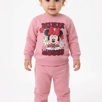 Pijama rosa com estampa da Minnie Mouse em criança