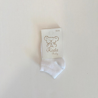 Meia branca para bebé com etiqueta Koala Baby