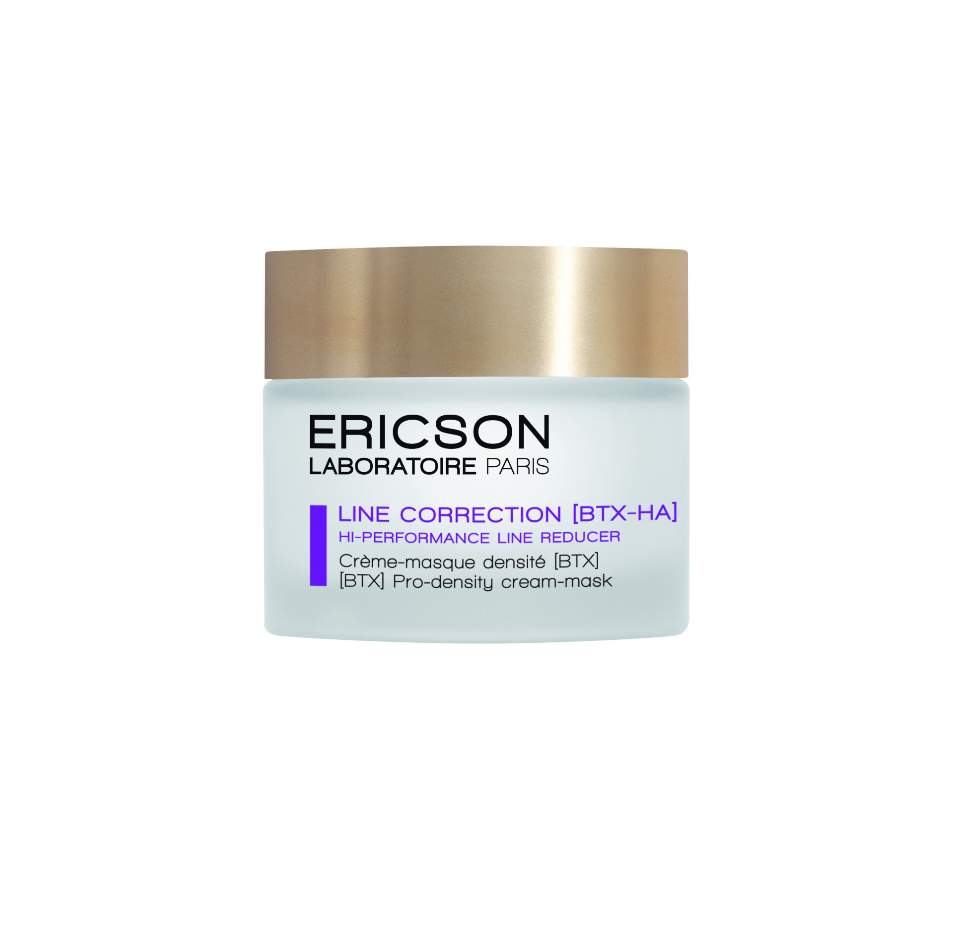 Frasco de creme Ericson Laboratoire Paris com tampa dourada