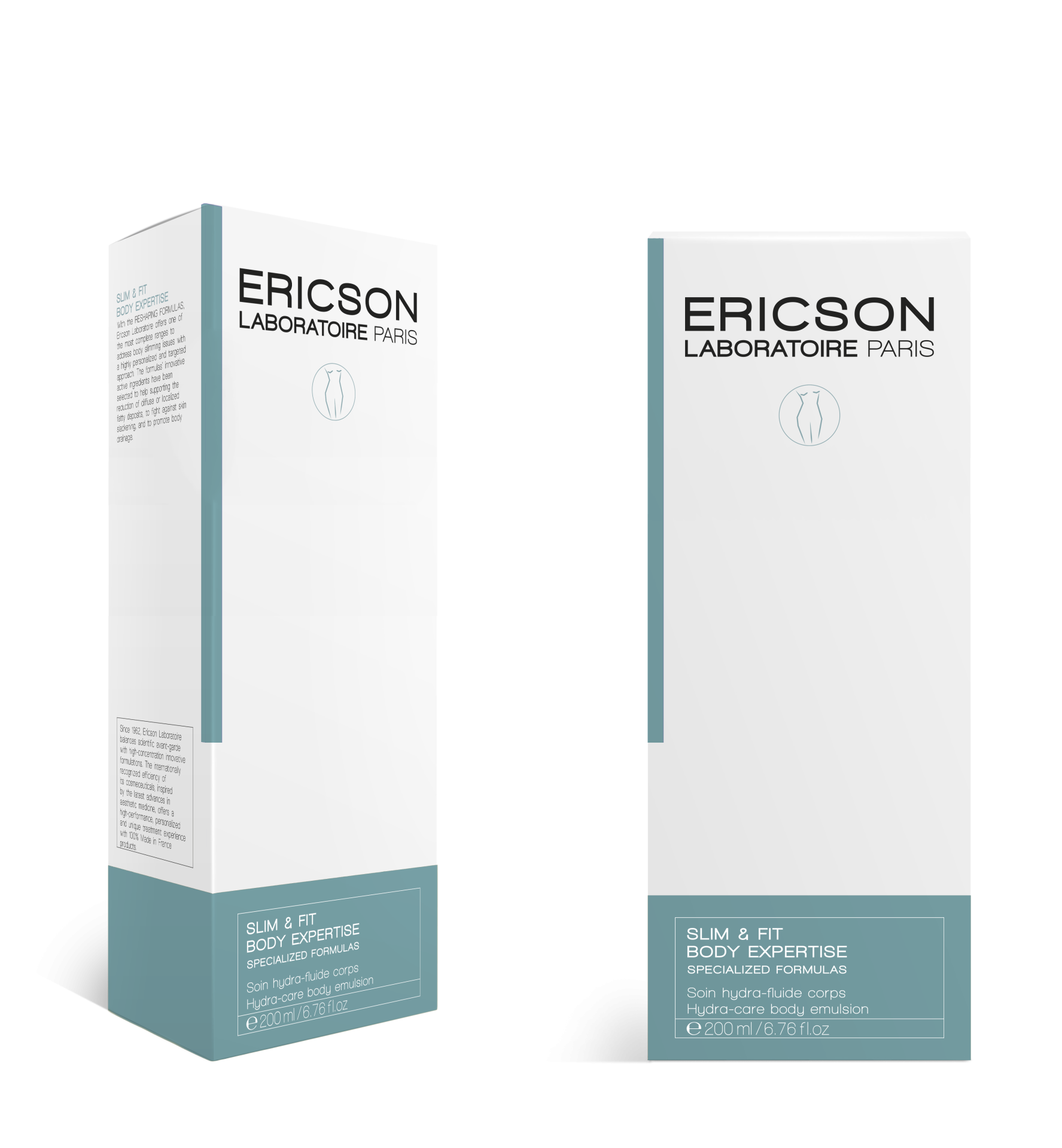 Embalagem branca e azul de produto Ericson Laboratoire Paris