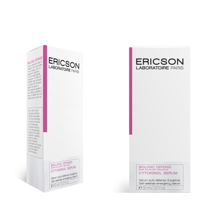 Embalagens brancas do sérum ERICSON LABORATOIRE PARIS