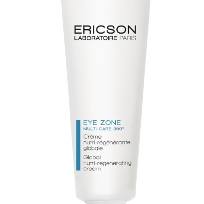 Frasco branco de creme com tampa metálica produto Ericson Laboratoire Paris