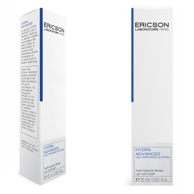 Embalagem branca de produto cosmético ERICSON LABORATOIRE PARIS Hydra Advanced