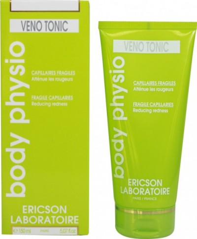 Tubo e embalagem verde de creme VENO TONIC da Ericson Laboratoire