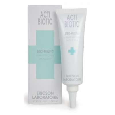 Tubo e embalagem de creme branco ACTI BIOTIC SEBO-PEELING