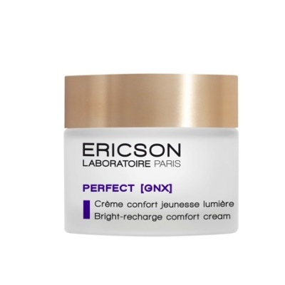 Frasco branco com tampa dourada e texto do produto em português e inglês.