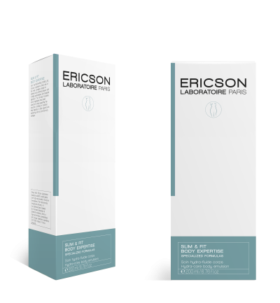 Embalagem branca e azul de produto Ericson Laboratoire Paris
