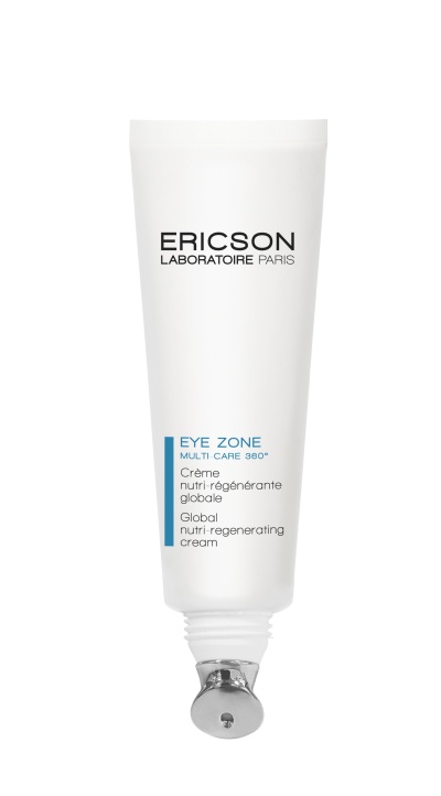 Frasco branco de creme com tampa metálica produto Ericson Laboratoire Paris