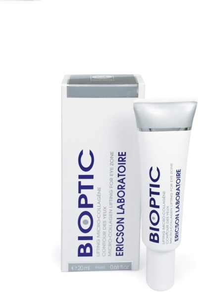 Embalagem e tubo de creme branco BIOPTIC ERICSON LABORATOIRE