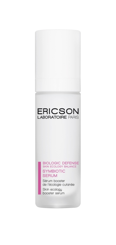 Frasco branco de sérum cosmético ERICSON LABORATOIRE PARIS