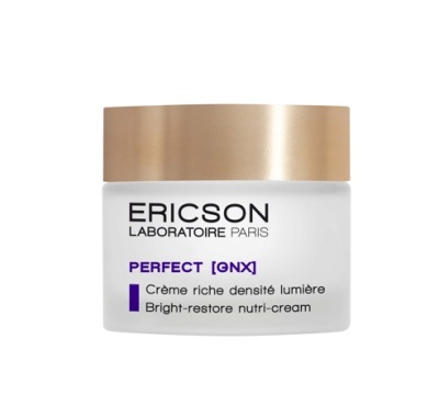 Frasco branco com tampa dourada de creme facial Ericson Laboratoire Paris