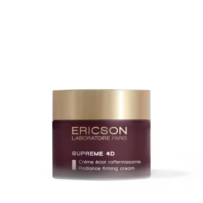 Frasco de creme facial ERICSON LABORATOIRE PARIS Supreme 4D castanho escuro com tampa dourada