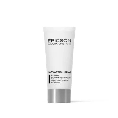 Creme esfoliante branco da ERICSON LABORATOIRE PARIS chamado NOVAPEEL [AHA] com tampa prateada