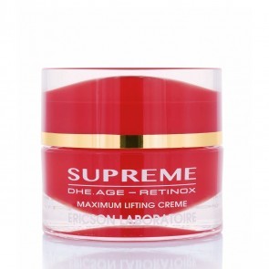 Frasco vermelho de creme facial Supreme DHE.AGE-RETINOX