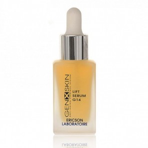 Frasco de sérum facial GENXSKIN com conta-gotas e tampa prateada