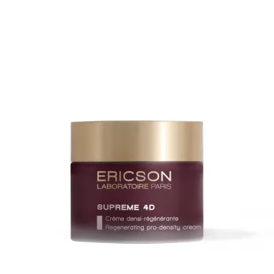 Frasco de creme regenerador Ericson Supreme 4D com tampa dourada