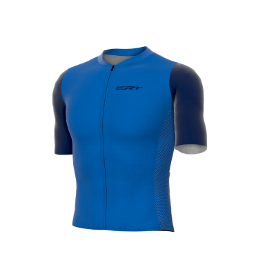 Camisola de ciclismo azul com fecho de correr e logótipo SKT