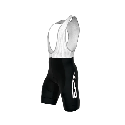 Culote de ciclismo preto e branco com logótipo DRT