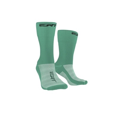 Meias verdes com logo ERT e detalhes brancos