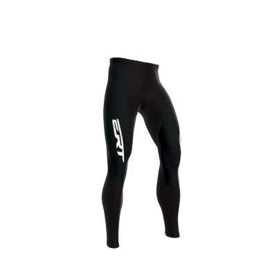 Leggings pretas com logotipo branco 2RT na perna esquerda