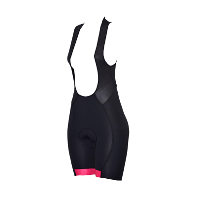 Calção de ciclismo preto com tiras e elástico rosa