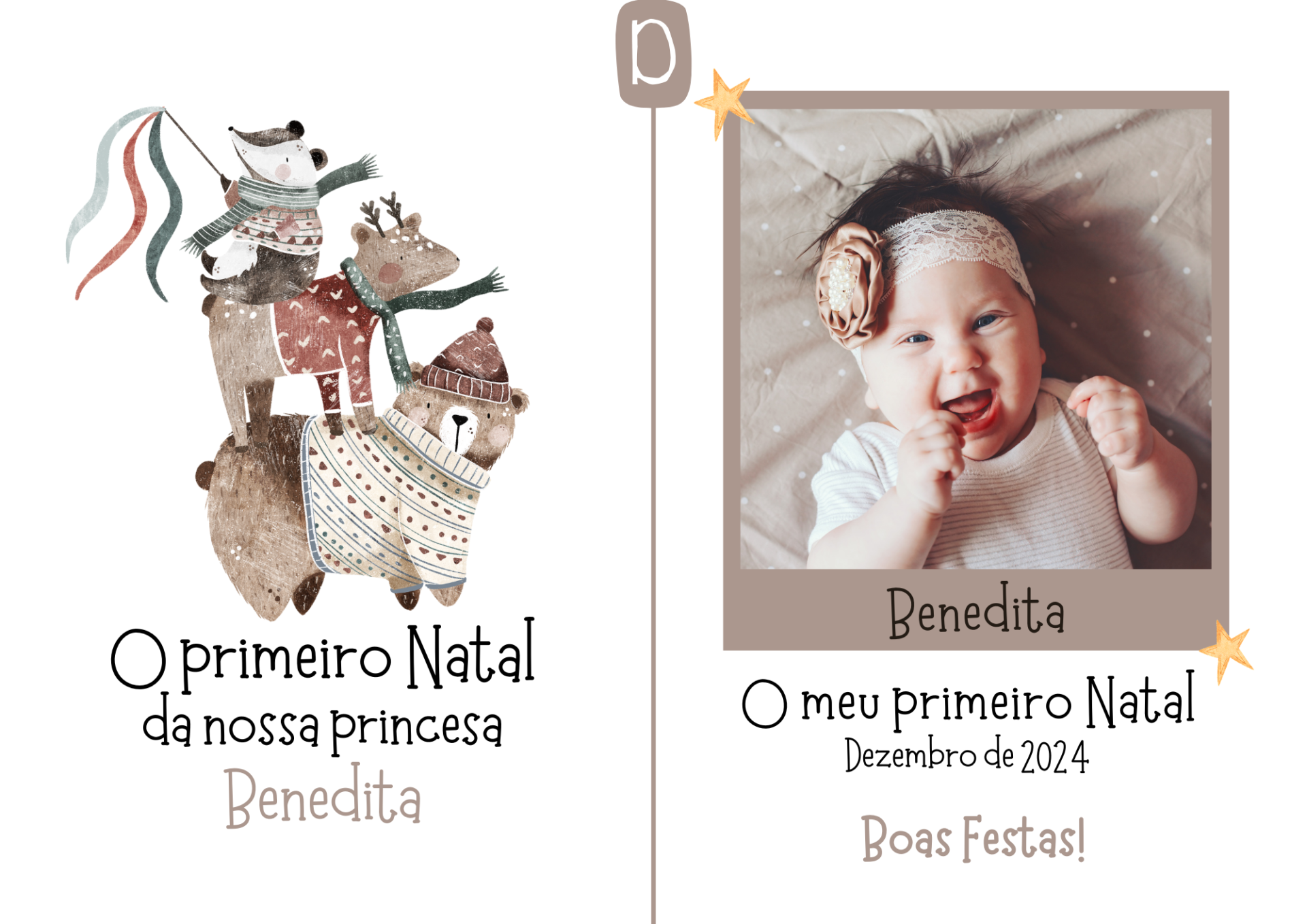 Postal: "O primeiro Natal do nosso príncipe / da nossa princesa..." Postal: "O primeiro Natal do nosso príncipe / da nossa princesa..."