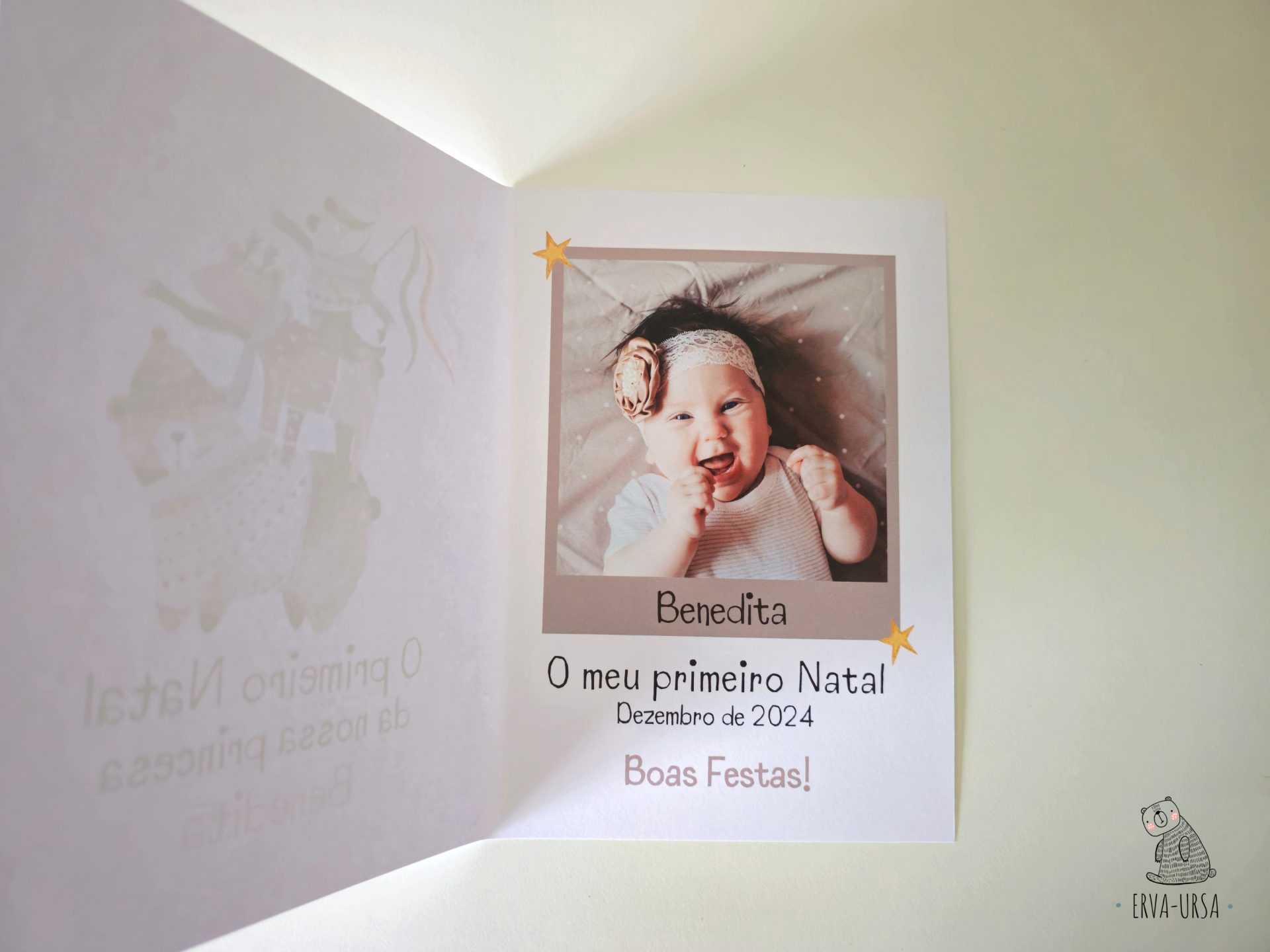 Postal: "O primeiro Natal do nosso príncipe / da nossa princesa..." Postal: "O primeiro Natal do nosso príncipe / da nossa princesa..."