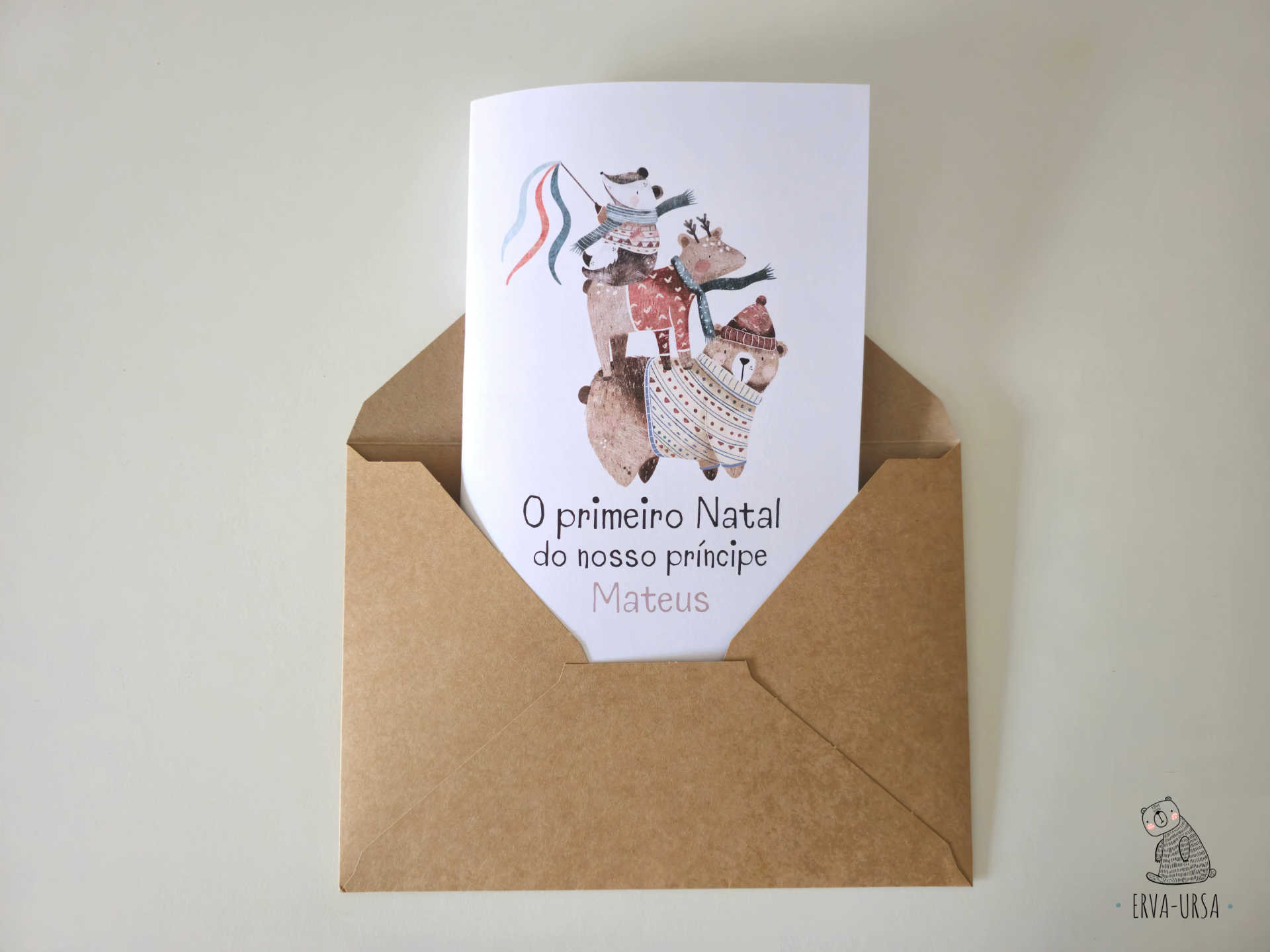 Postal: "O primeiro Natal do nosso príncipe / da nossa princesa..." Postal: "O primeiro Natal do nosso príncipe / da nossa princesa..."