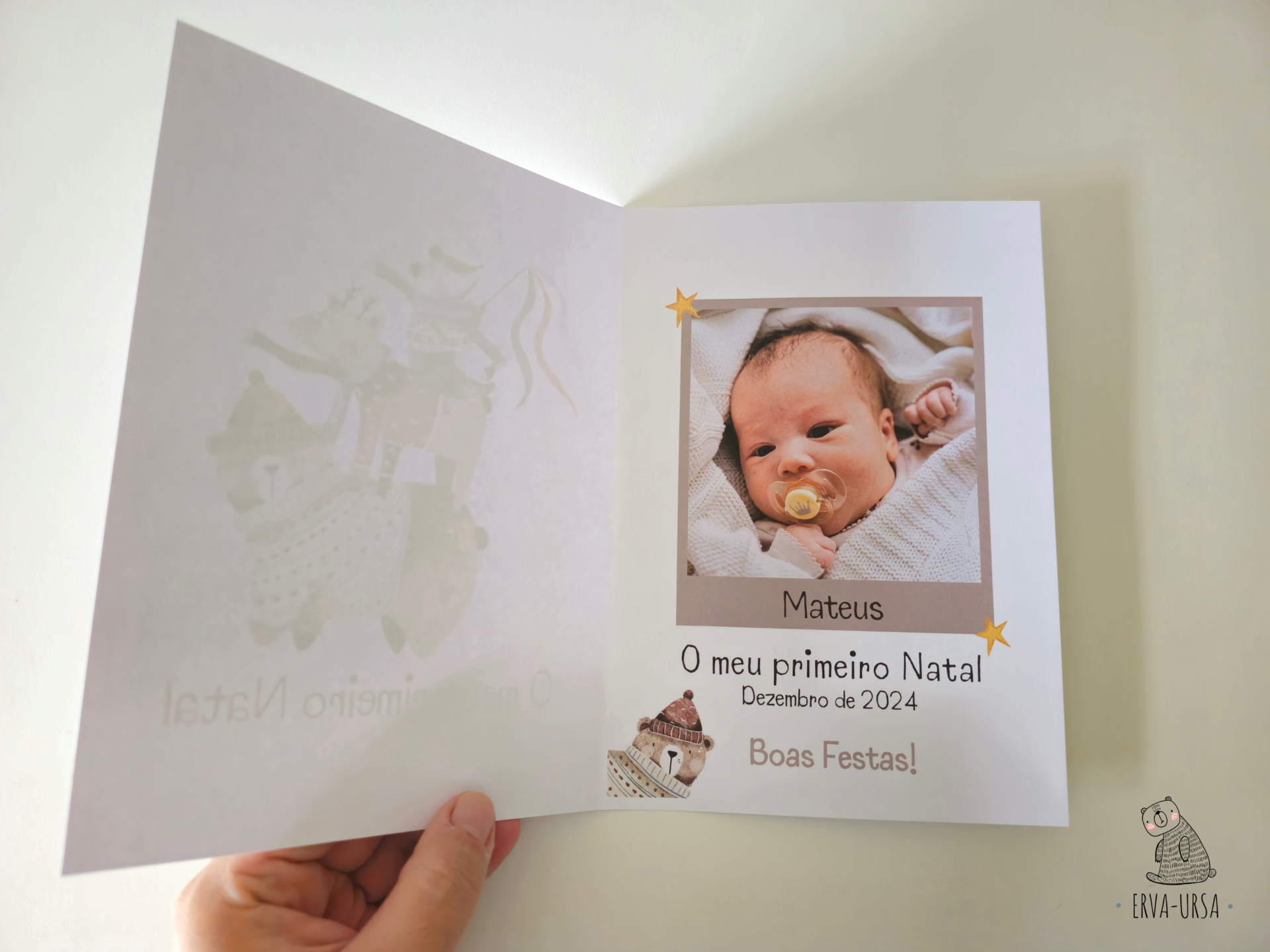 Postal: "O meu primeiro Natal" Postal: "O meu primeiro Natal"