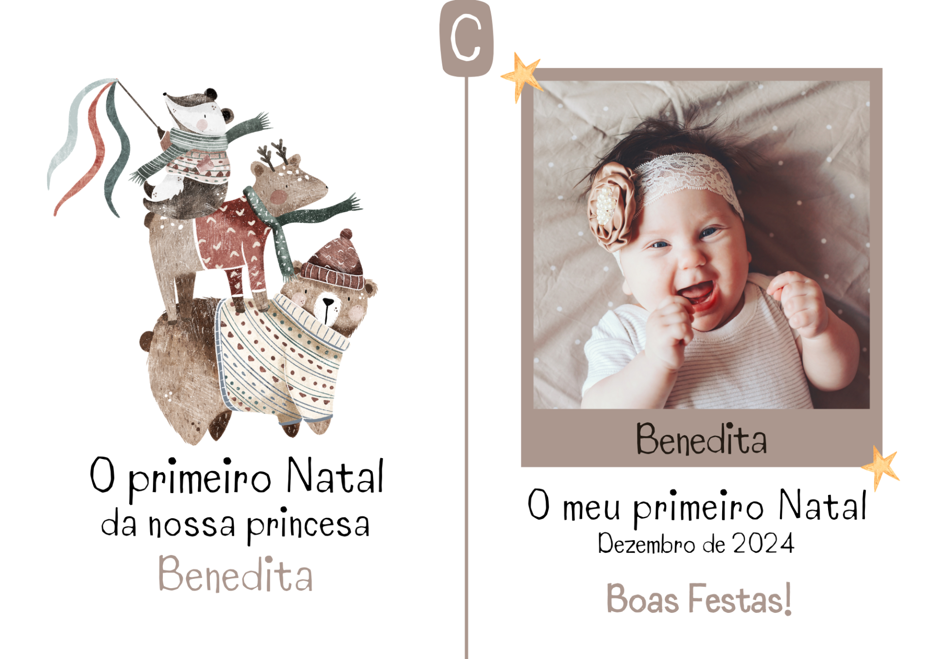 Postal: "O primeiro Natal do nosso príncipe / da nossa princesa..." Postal: "O primeiro Natal do nosso príncipe / da nossa princesa..."