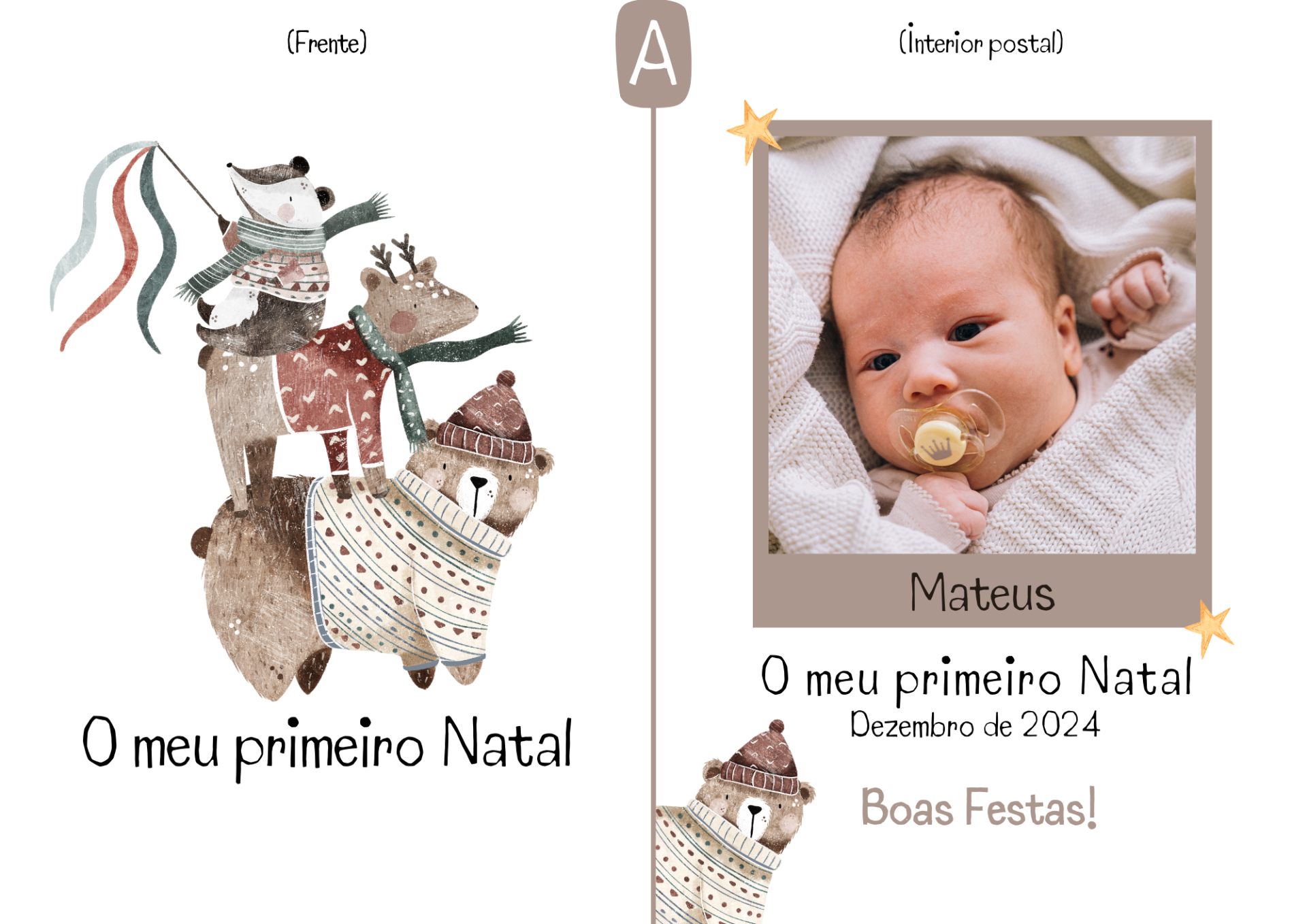 Postal: "O meu primeiro Natal" Postal: "O meu primeiro Natal"
