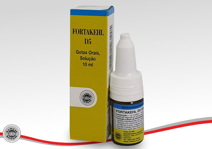 FORTAKEHL® D5 Gotas SANUM Frasco e embalagem de gotas orais Fortakehl D5 10 ml