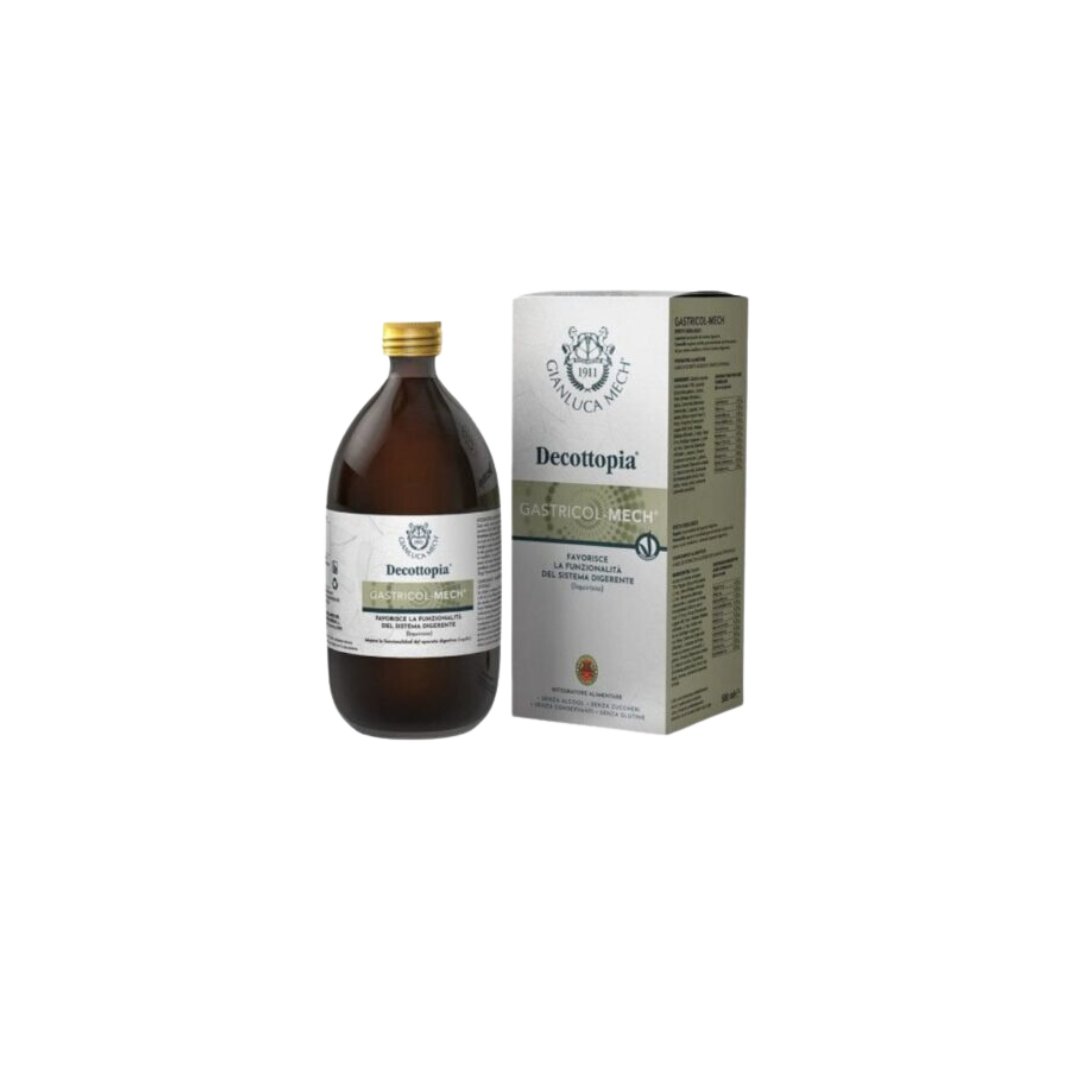 Gastricol Mech 500ml Gianluca Mech Garrafa de Decottopia da marca Danzucane com a respetiva caixa branca
