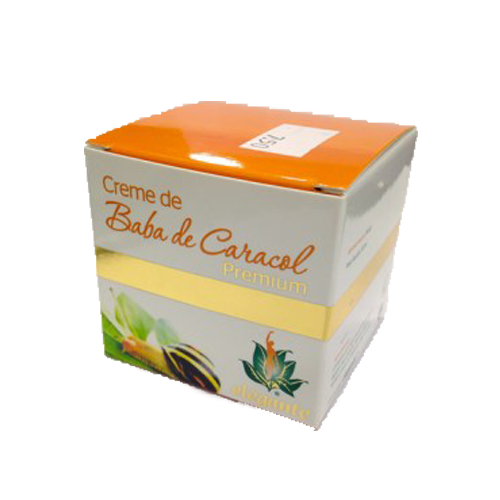 Creme Baba de Caracol - 50ml FJ Campos Caixa de Creme de Baba de Caracol Premium em embalagem branca, laranja e verde
