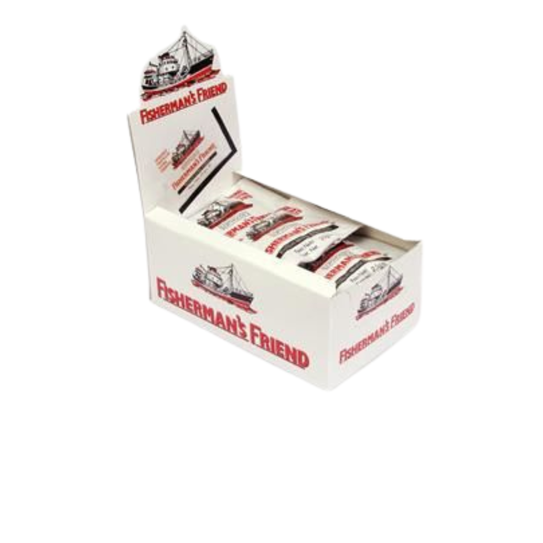 FISHERMANS FRIEND ORIGINAL Caixa branca com saquetas individuais de pastilhas Fisherman's Friend