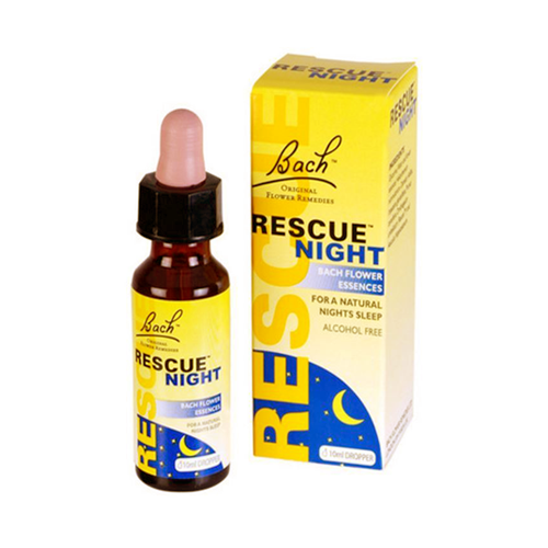 Rescue Night 10ml Floral Bach Frasco e embalagem do Bach Rescue Night para sono