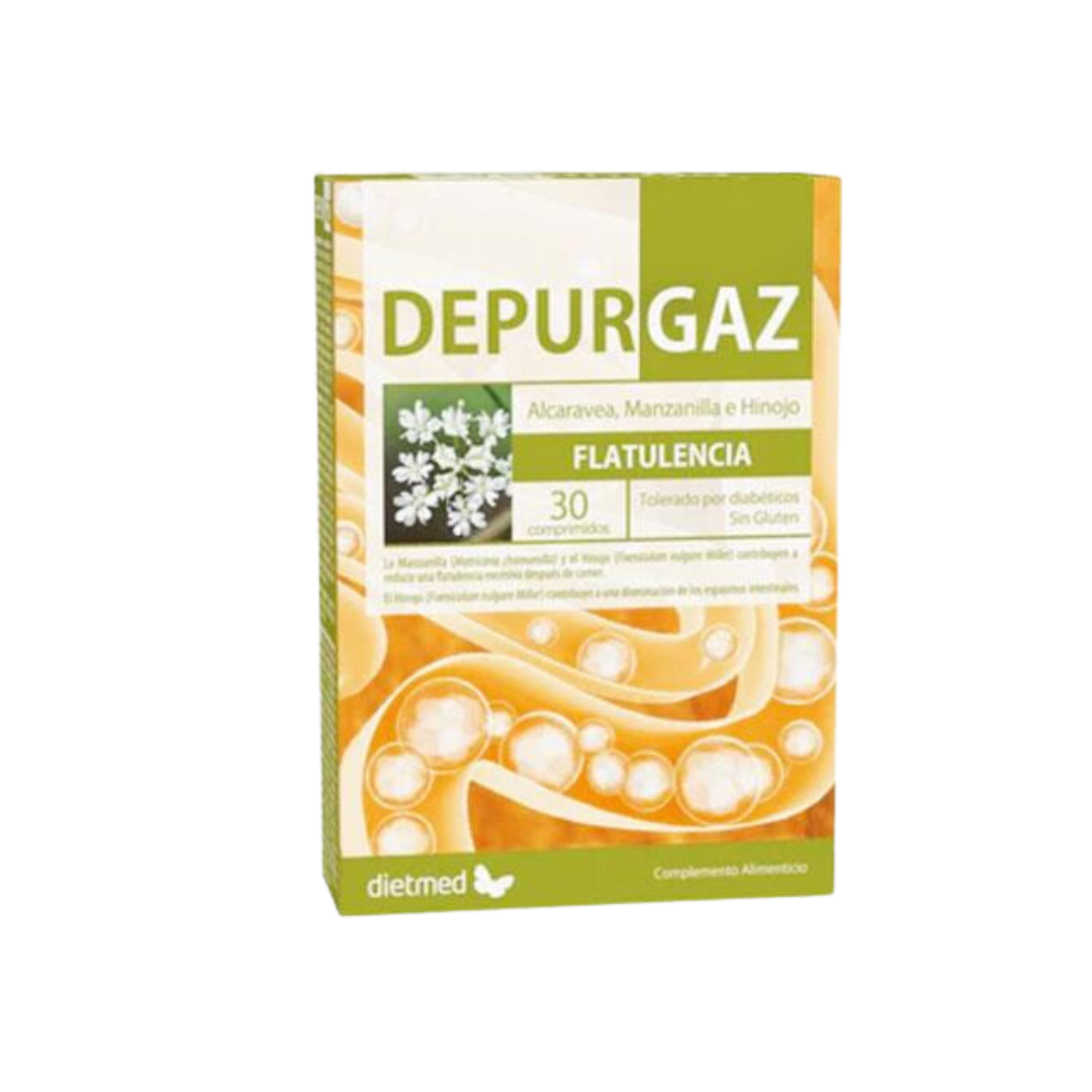 Depurgaz 30 comprimidos Dietmed Caixa de comprimidos DEPURGAZ para flatulência com 30 comprimidos