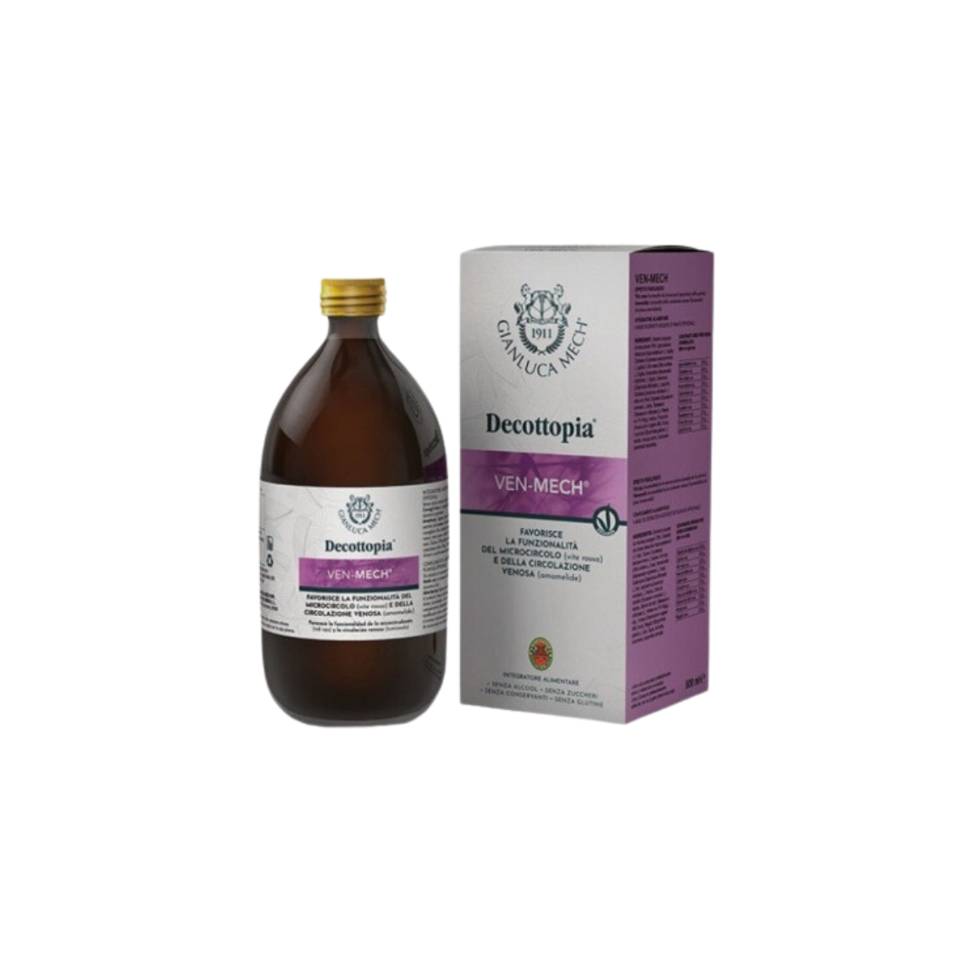 VEN MECH 500ml Gianluca Mech Garrafa de vidro castanha e embalagem de Decottopia VEN-MECH