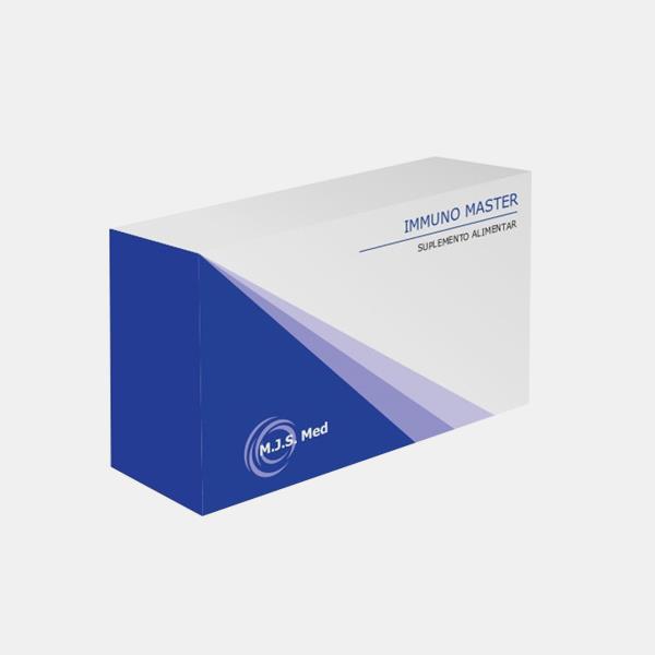 Immuno Master - 60 capsulas M.J.S. Med Caixa branca e azul de suplemento IMMUNO MASTER