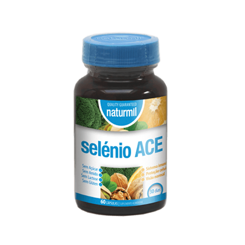Selénio ACE - 60 Cápsulas Naturmil Frasco de suplemento Selénio ACE da Naturmil com tampa azul
