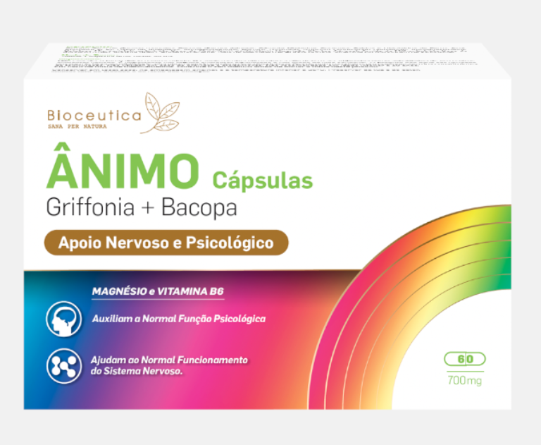 Ânimo Griffonia + Bacopa - 60 Cápsulas Bioceutica Embalagem cápsulas Bioceutica Ânimo Griffonia Bacopa