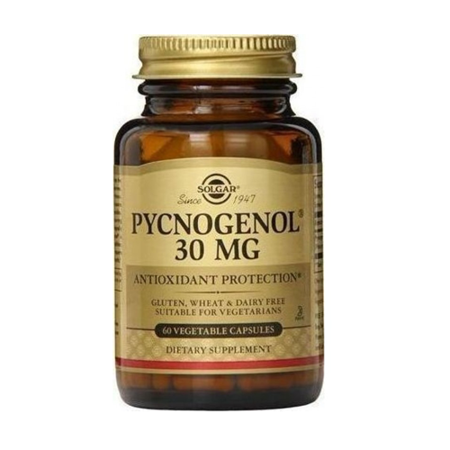 Picnogenol 30mg - 30 Cápsulas Solgar Frasco de suplemento Solgar Pycnogenol 30mg com cápsulas vegetais