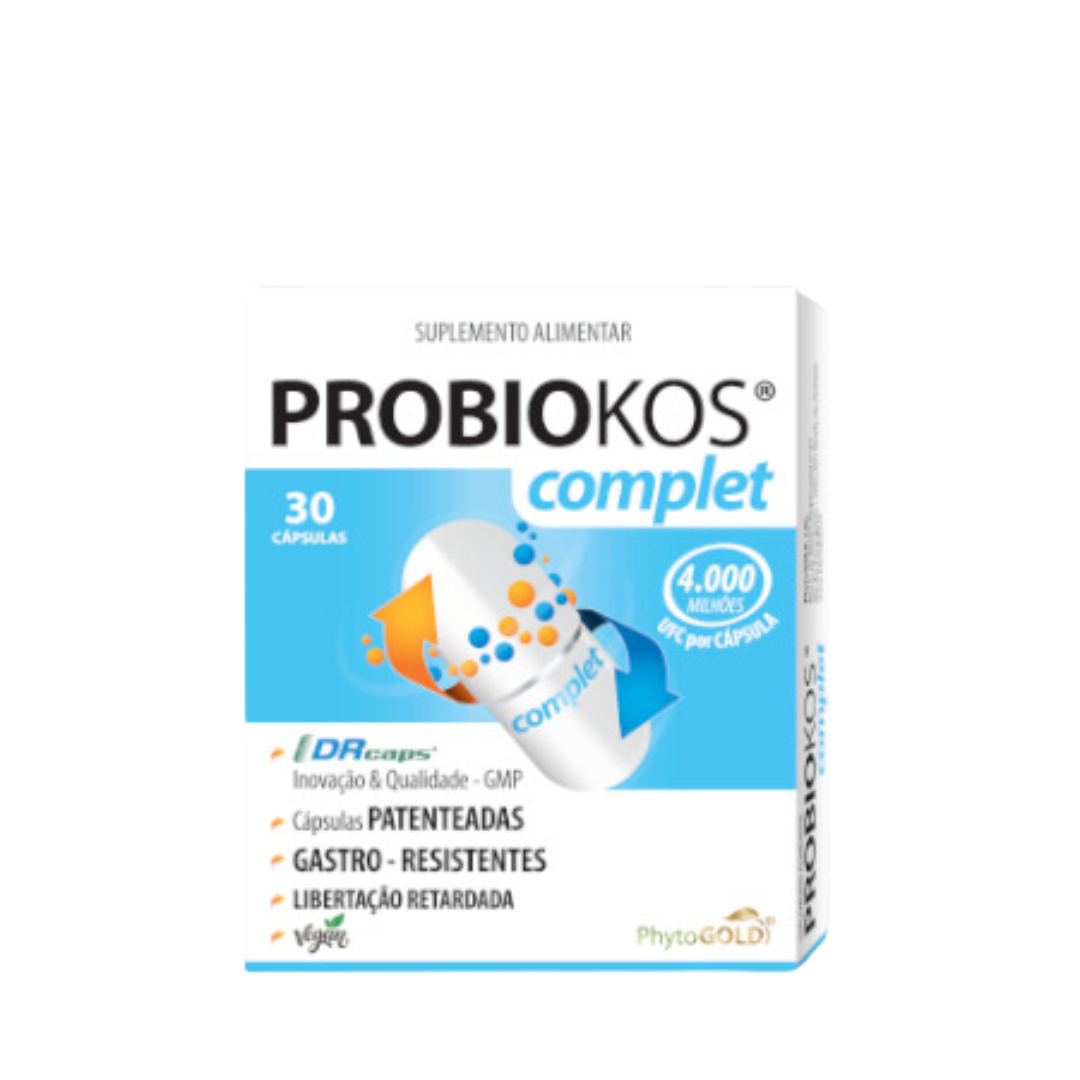 Probiokos Complet 30 caps Caixa do suplemento alimentar PROBIOKOS complet com 30 cápsulas